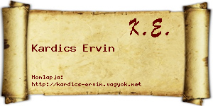 Kardics Ervin névjegykártya